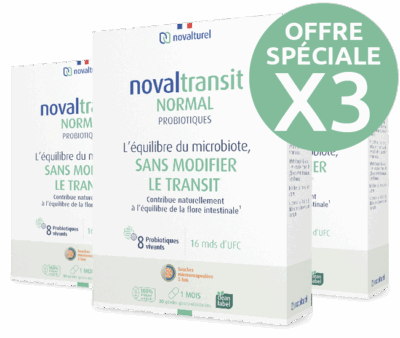 novaltransit normal - renforce microbiote transits normaux- pack de 3 -novalturel