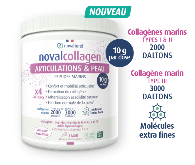 novalcollagen-articulations-peau-peptides-marins-2000-3000-daltons-pictos novalcollagen-collagene-articulations-peau-confort-mobilite-articulaire-formation-collagene-mineralisation-osseuse