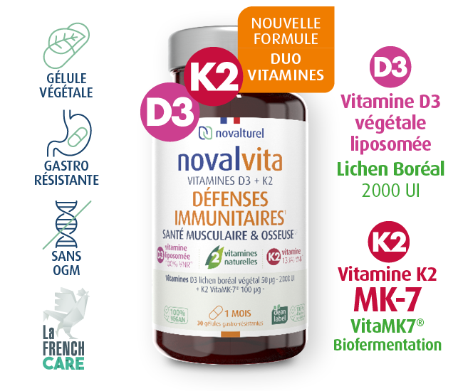 novalvita douleurs articulaires Vitamine D 3-vegetale-liposomee-système-immunitaire-santé-osseuse-2000 UI-novalturel
