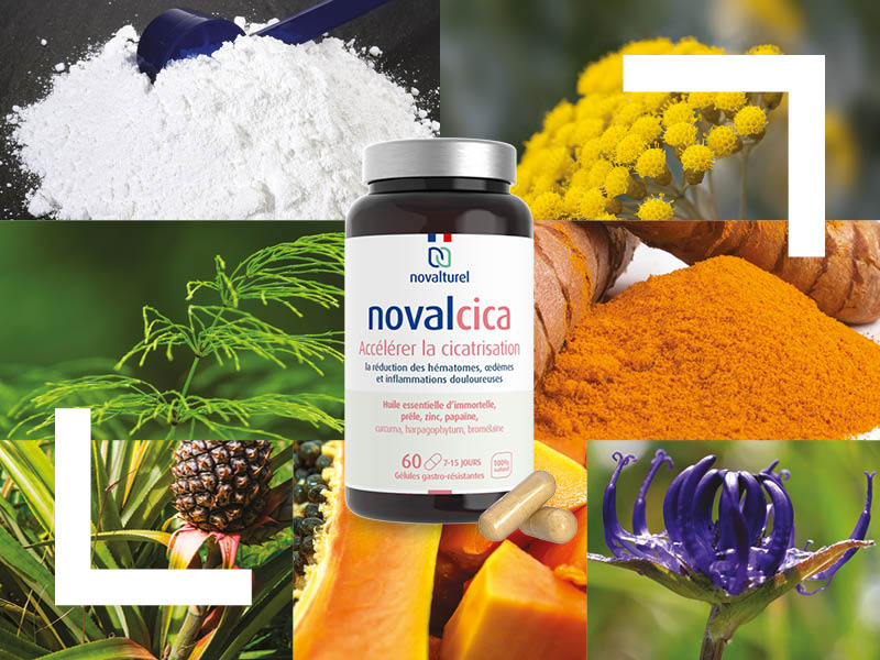 Cicatrisant naturel - bienfaits des principes actifs combinés du Novalcica