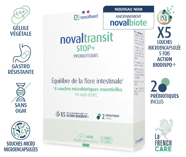probiotique transit rapide tendance diarrheique - novaltransit stop+ -novalturel
