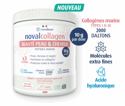 novalcollagen-beaute-peau-cheveux-articulations-peptides-marins-acide-hyaluronique-vitamines-C-E-pictos novalcollagen-beaute-peau-cheveux-ongles-formation-collagene-protection-stress-oxydatif