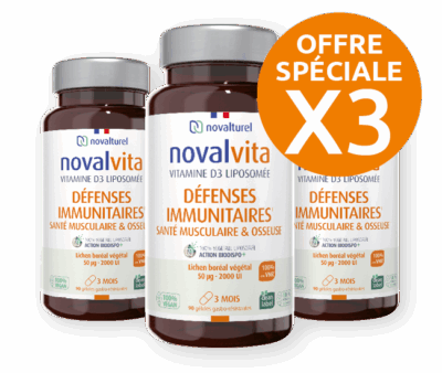 novalvita-vitamine-D3-liposomee-defenses-immunitaires-sante-musculaire-osseuse-novalturel-x3 novalvita-vitamine-D3 végétale liposomée -systeme-immunitaire-santé des os